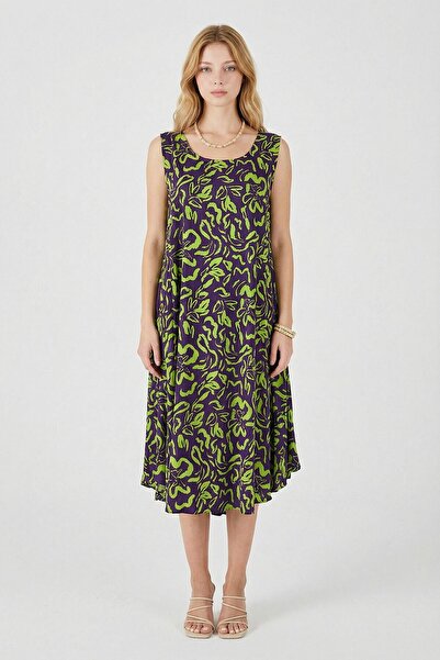 loia Γυναικεία μωβ αμάνικη φούστα με λαιμόκοψη σε σχήμα U, ασύμμετρη κοπή, με...