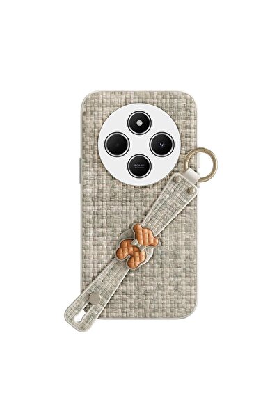 Zebana Redmi 14C Compatible Case Teddy Silicone Case Beige