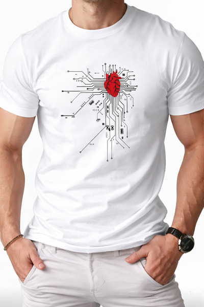 CLASSY.MODA Υπερμεγέθη λευκό μπλουζάκι unisex με στάμπα, άνετη εφαρμογή, καθη...