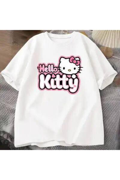 CLASSY.MODA Tricou unisex alb supradimensionat, imprimat, croială lejeră, îmb...