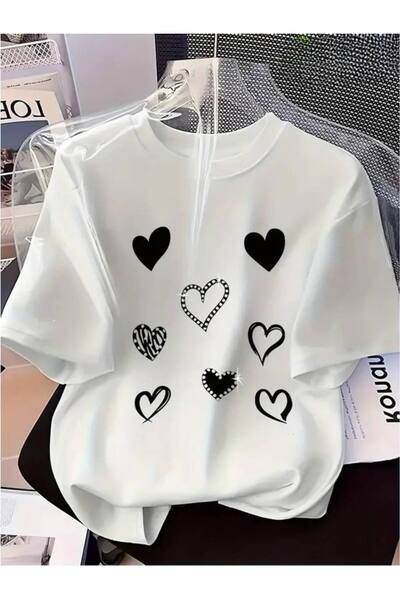 CLASSY.MODA Oversized White Unisex T-Shirt Printed Relaxed Fit Casual Stylish...