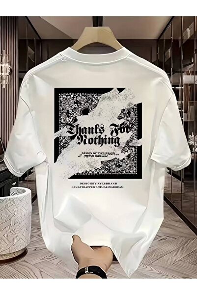 CLASSY.MODA Oversized White Unisex T-Shirt Printed Relaxed Fit Casual Stylish...