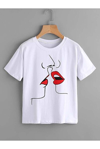 CLASSY.MODA Υπερμεγέθη λευκό μπλουζάκι unisex με στάμπα, άνετη εφαρμογή, καθη...