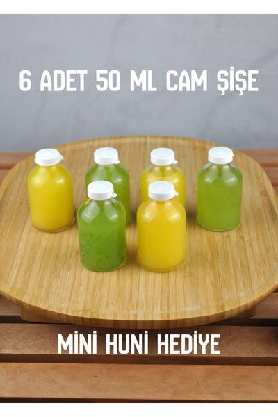 Qualitev 6 Pieces Glass Ginger Shot Detox Bottle with Leak-Proof Plastic Lid ...