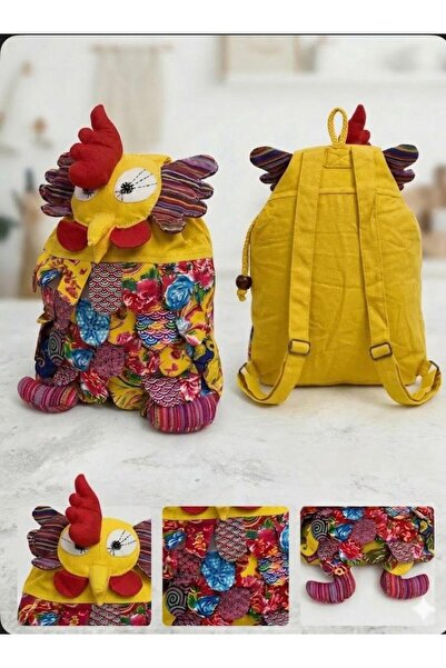 HÜCO BAZAAR Otantik Bohem Patchwork Baykuş Desenli Şık Bez Çanta