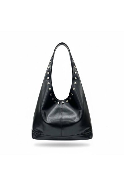 DEZ STORE Γυναικεία τσάντα σε στυλ vintage με μαύρα καρφιά