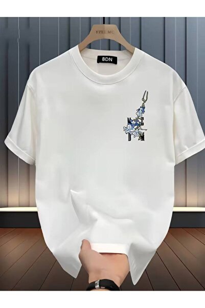 CLASSY.MODA Oversized White Unisex T-Shirt Printed Relaxed Fit Casual Stylish...