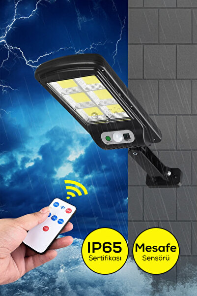 ALFAGİFT Solar LED Sokak Lambası Sensörlü Uzaktan Kumandalı IP65 Bahçe Duvar ...