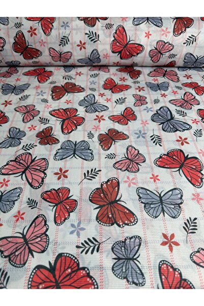 oskatekstil Raşel Kumaş Kelebek Çiçek Desenli 160 cm En Metre İşi Ev Tekstil ...