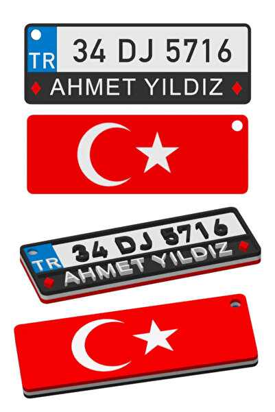 TÜRK BAYRAK TEMALI PLAKA ANAHTARLIK