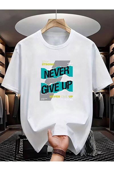 CLASSY.MODA Υπερμεγέθη λευκό μπλουζάκι unisex με στάμπα, άνετη εφαρμογή, καθη...