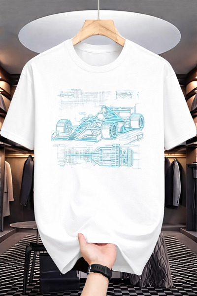 CLASSY.MODA Υπερμεγέθη λευκό μπλουζάκι unisex με στάμπα, άνετη εφαρμογή, καθη...