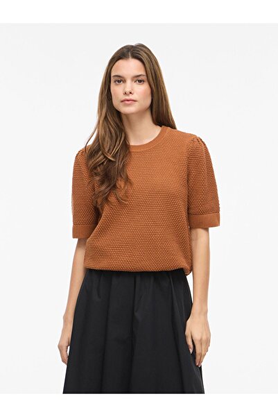 VILA Strickoberteil Kurzärmeliges