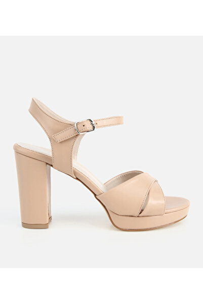 Hotiç Kadın Bej Yüksek Topuklu Sandalet