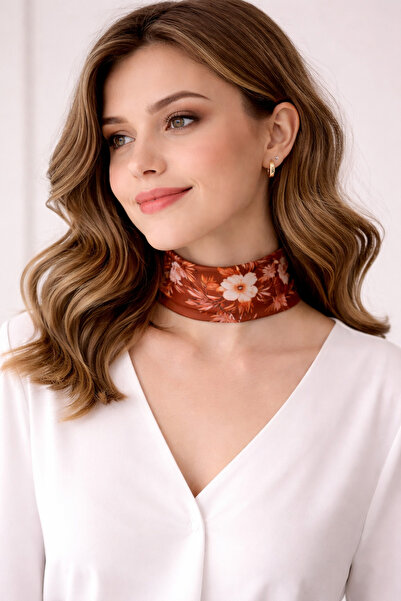 Mavi Masal Shiny Satin Floral Print Scarf Bandana Bag Accessory Women's Scarf...