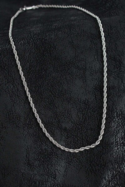 Inure Jewelry قلادة رجالية من الفولاذ المقاوم للصدأ 316L موديل فضي اللون