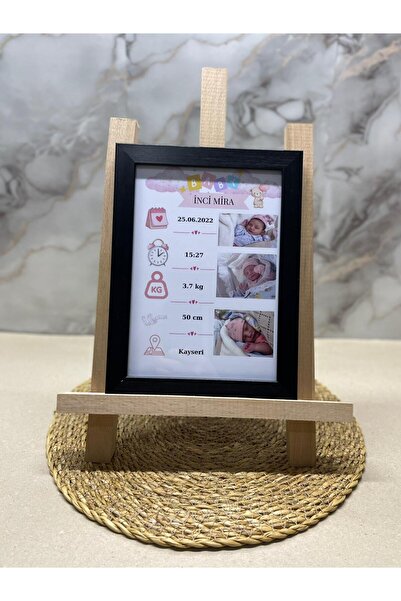 Atelier Baskı Baby Birth Board - 3 Photo Frames