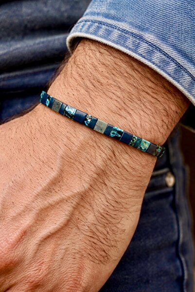 Atölye Olcay Eser Tila Men's Bracelet – Adjustable, Stylish, and Minimalist D...