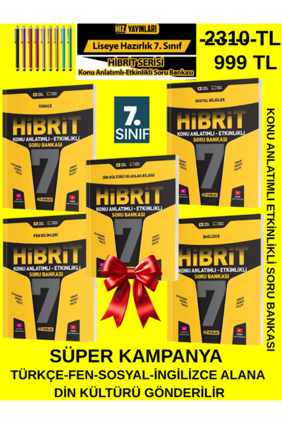 Hız Yayınları 7.Sınıf Hibrit Türkçe-Fen Bilimleri Alana SOSYAL ÜCRETSİZ GÖNDE...