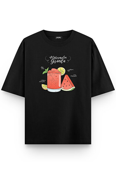 3 ROPE Tricou unisex supradimensionat cu imprimeu Watermelon Granita