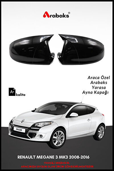 Arabaks RENAULT MEGANE 3 MK3 2008-2016 Yarasa Ayna Kapağı 2'li Takım (BATMAN ...