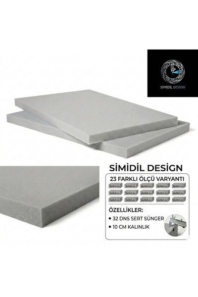 Simidil Design 32 DNS Sert 10 cm Kalınlık Yüksek Yoğunluklu 23 Ölçü Seçenekli...