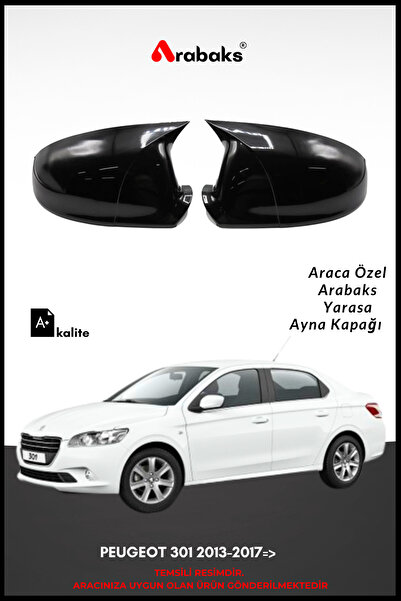 Arabaks PEUGEOT 301 2013-2017=> Yarasa Ayna Kapağı 2'li Takım (BATMAN TİP, DA...