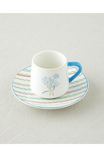 English Home Lyanna New Bone China 4 Parça 2 Kişilik Kahve Fincan Takımı 90 ml Renkli