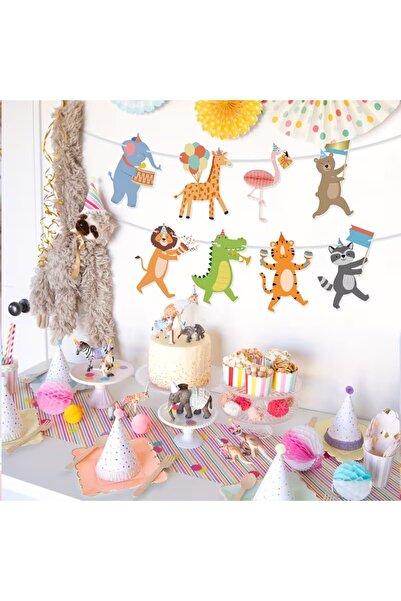 Generic Brand Animal Themed Happy Birthday Banner Birthday Decoration Banner