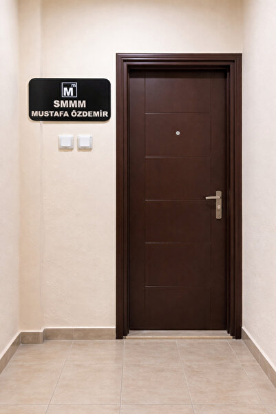 Boncukafası Kişiye Özel Kapı İsimliği – SMMM Ofis Kapı Tabelası – Modern Siya...