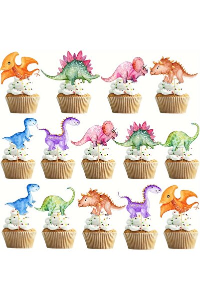 Generic Brand 42-Piece Dinosaur Cake Decoration Birthday Party Decor
