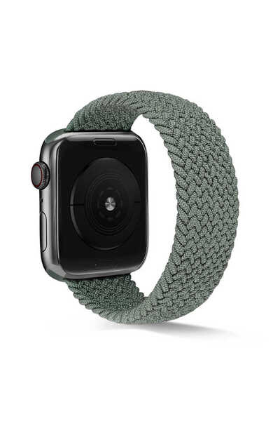 Genel Markalar Apple Watch 44mm Uyumlu Kordon Örgü Işlemeli Esnek Krd-38 Medi...