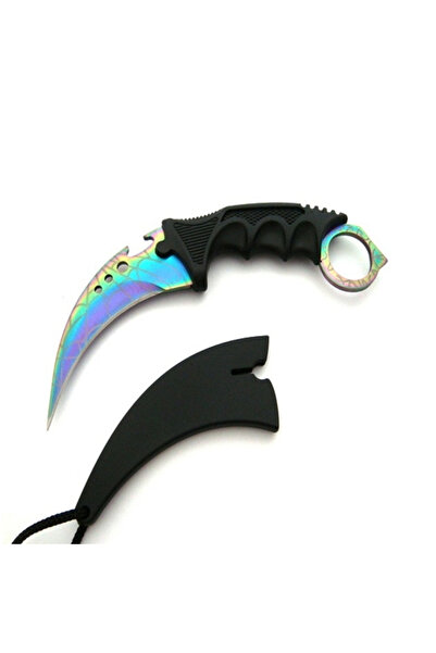 Depox ® Hunting Knife, Rainbow Fade, 19 cm, Steel, Multicolor