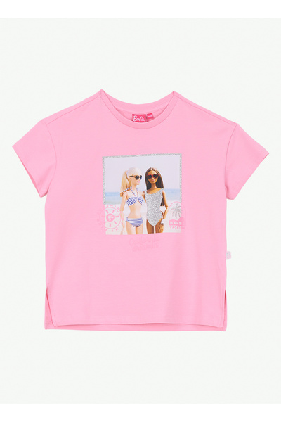 Barbie Pembe Kız Çocuk Baskılı T-Shirt BRB6SG-TST6415