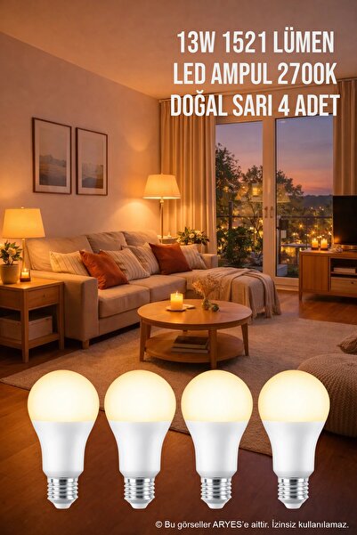 Philips 13W E27 LED Ampul 1521 Lümen 2700K Sıcak Sarı Işık Enerji Tasarruflu