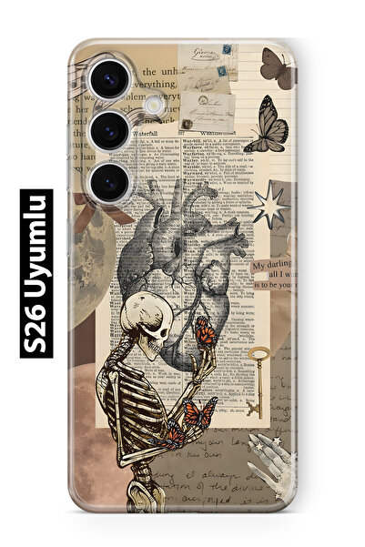 FLAMENKO حافظة هاتف شفافة متوافقة مع هاتف سامسونج جالاكسي S26 بتصميم هيكل عظم...