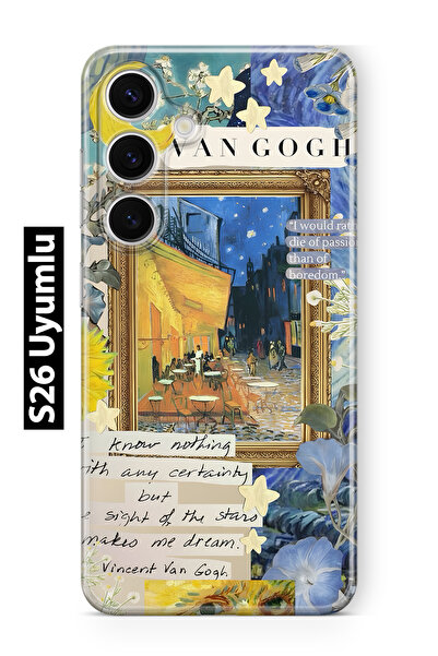 FLAMENKO حافظة هاتف شفافة متوافقة مع هاتف سامسونج جالاكسي S26 من فان جوخ كافي...