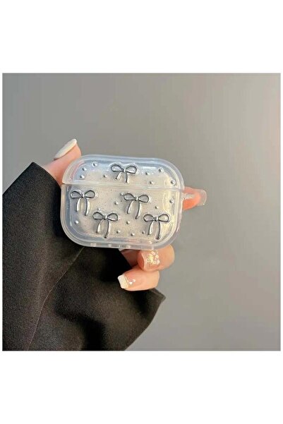 Zebana Zb-Ap12 AirPods 4. Nesil Transparent Bow Detail Case (Metal Charm Acce...