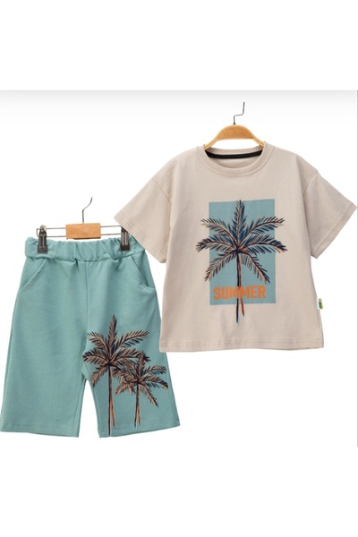 BEGONYA BEBECE KIDS طقم صيفي للأولاد، طقم سوتير صيفي، تي شيرت صيفي، طقم قطن م...