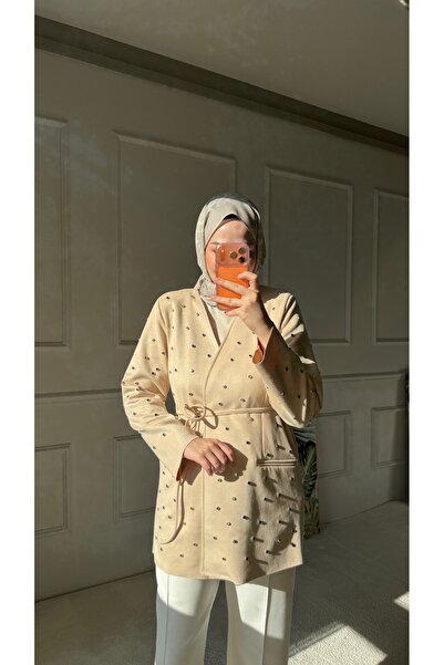 Venoura Σουέντ Μπουφάν με Λεπτομέρειες από Καρφίτσες