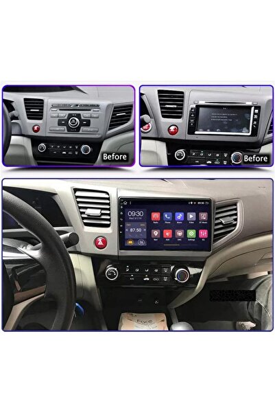 Generic شاشة أندرويد لهوندا سيفيك موديل 2012-2015، مزودة بنظام كاربلاي وكامير...