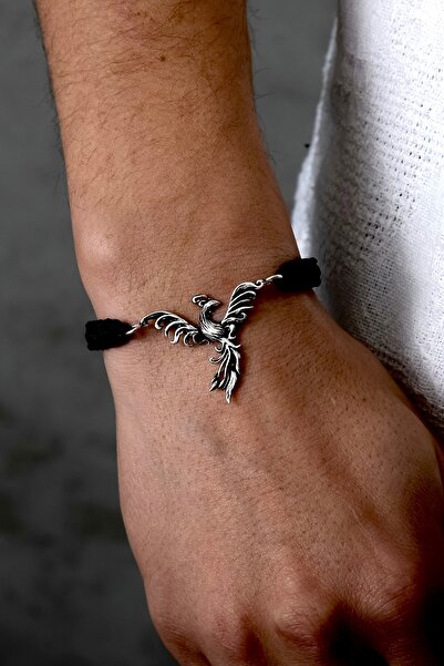 Ebrar Silver Gümüş Anka Kuşu Bileklik 925 Ayar Gümüş Zümrüdüanka Kuşu Figürlü...