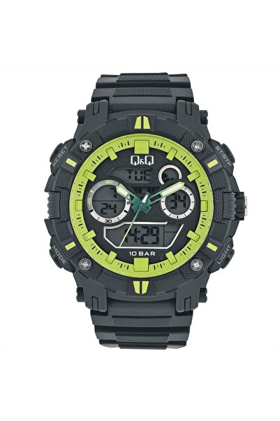 Q&Q Ceas Sport Ana-Digi, GW88J007Y, negru, curea rasina, carcasa 51mm