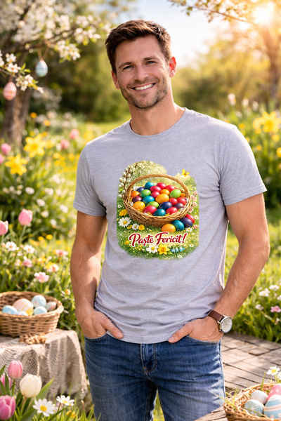 MVRDAR Tricou Paste Fericit Unisex 100% Bumbac - Tricou Easter cu Iepuras Bun...
