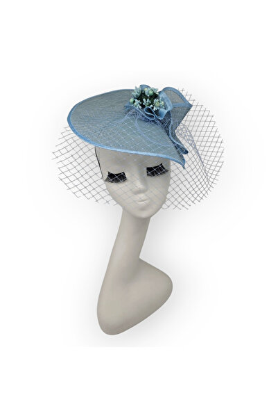 Miss Hat "Baby Blue Fascinator" - Elegant Sinamay Hat