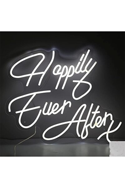 Slasa Happily Always Neon Sign LED Light with 6mm Acrylic Base, 40x35cm Weddi...