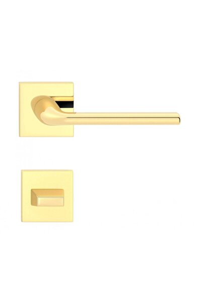 THG Bella Q Γυαλιστερή Χρυσή Λαβή Πόρτας με Ροζέτα WC