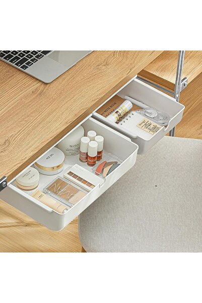 Arabest 2 Pack Under Desk Drawer, Large & Medium Self-Adhesive Under Desk Org...