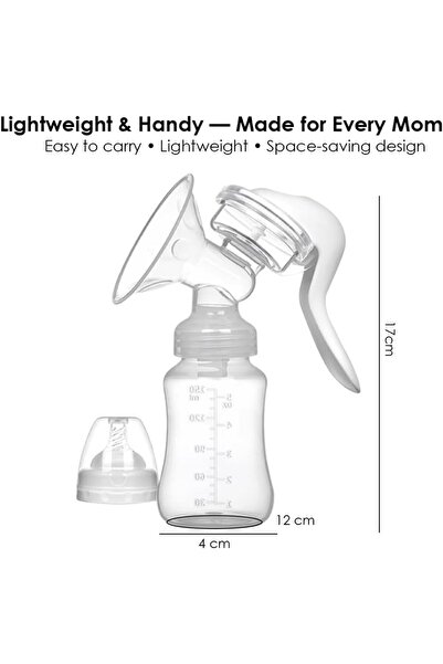 Cute n Cuddle Manual Breast Pump Silicone Milk Extractor for Breastfeeding, Feeding Bottle & Nipple, Breast pump