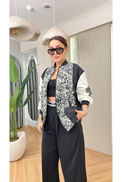 TWS Animal Print Bomber Coat Raincoat